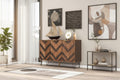 Meuble buffet bois 120 cm avec trois portes et grand volume interieur, commode moderne pour salon salle a manger ou chambre