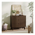 Commode de rangement avec tiroirs finition bois chene