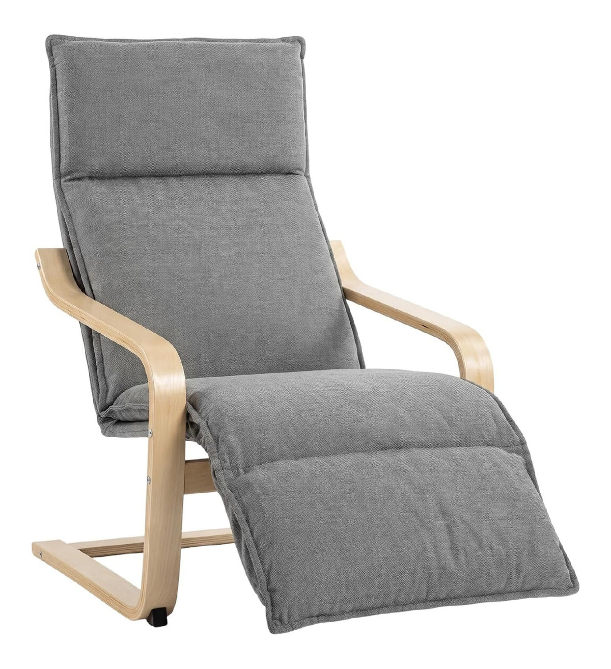 Fauteuil confortable finition bois gris