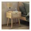 Table de chevet avec tiroirs finition bois naturel 30 x 39 x 50 centim