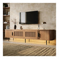 Banc TV avec tiroirs avec rangement ferme naturel