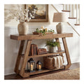 Tables consoles avec rangement ferme finition bois marron