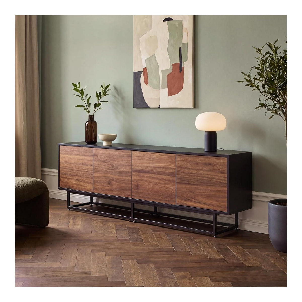 Banc TV avec rangement ferme noir