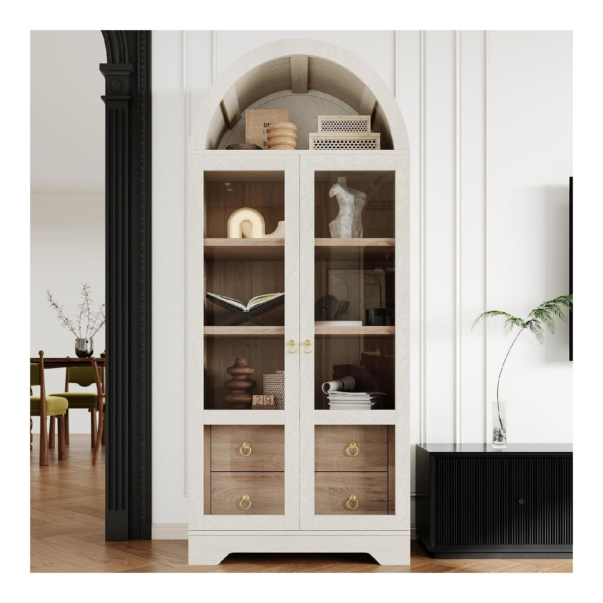 Buffets hauts reglable avec tiroirs blanc