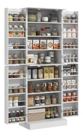 Buffets, credences et vaisseliers reglable avec rangement ferme blanc