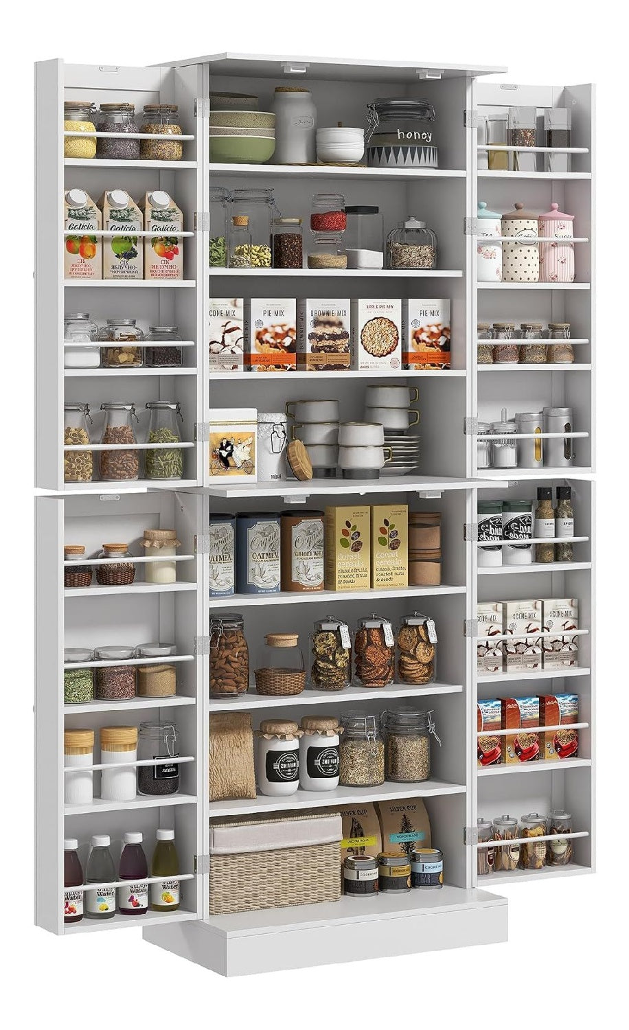 Buffets, credences et vaisseliers reglable avec rangement ferme blanc