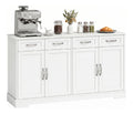 Buffets, credences et vaisseliers reglable avec tiroirs blanc 38 x 140 x 80 centim