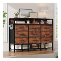 Commode de rangement reglable avec tiroirs marron