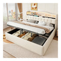 Lits finition bois structure metal blanc