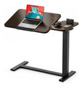 Tables reglable sur roulettes noyer