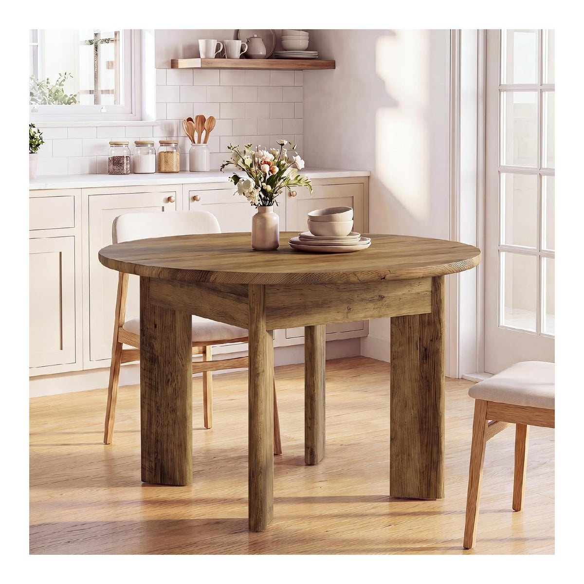 Tables reglable finition bois marron