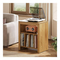 Stockage multimedia avec rangement ferme finition bois marron