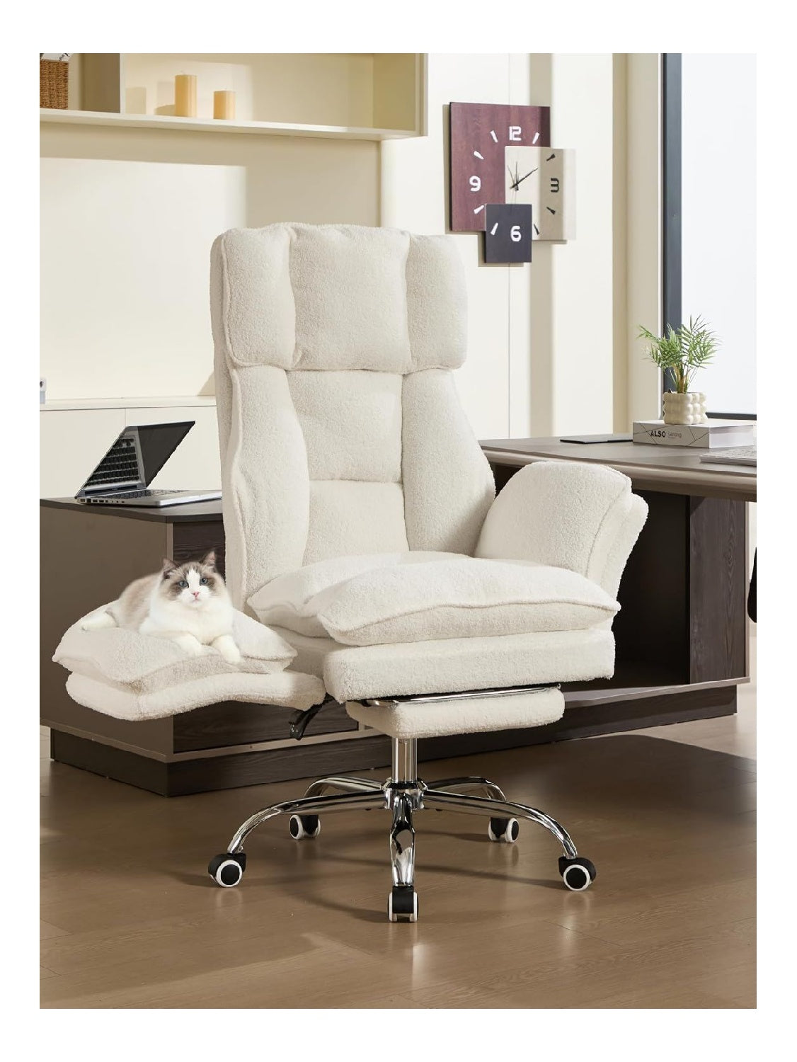 Chaises de Gamer reglable avec rangement ferme blanc