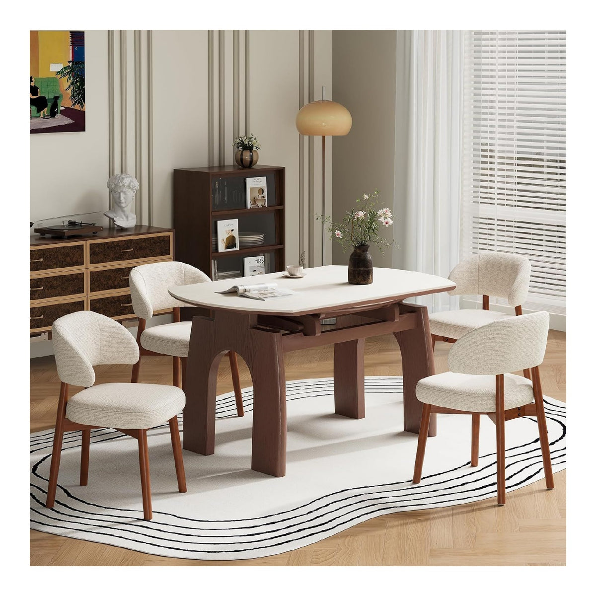 Chaise confortable reglable avec rangement ferme beige 55 x 56,5 x 84,5 centim
