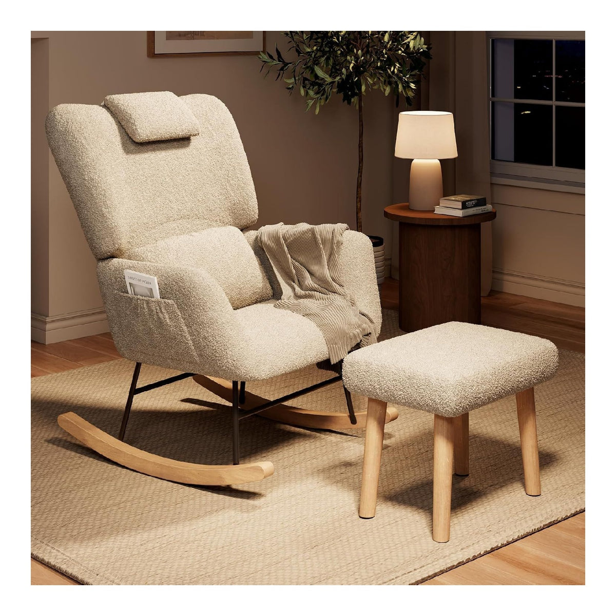 Fauteuils a bascule beige