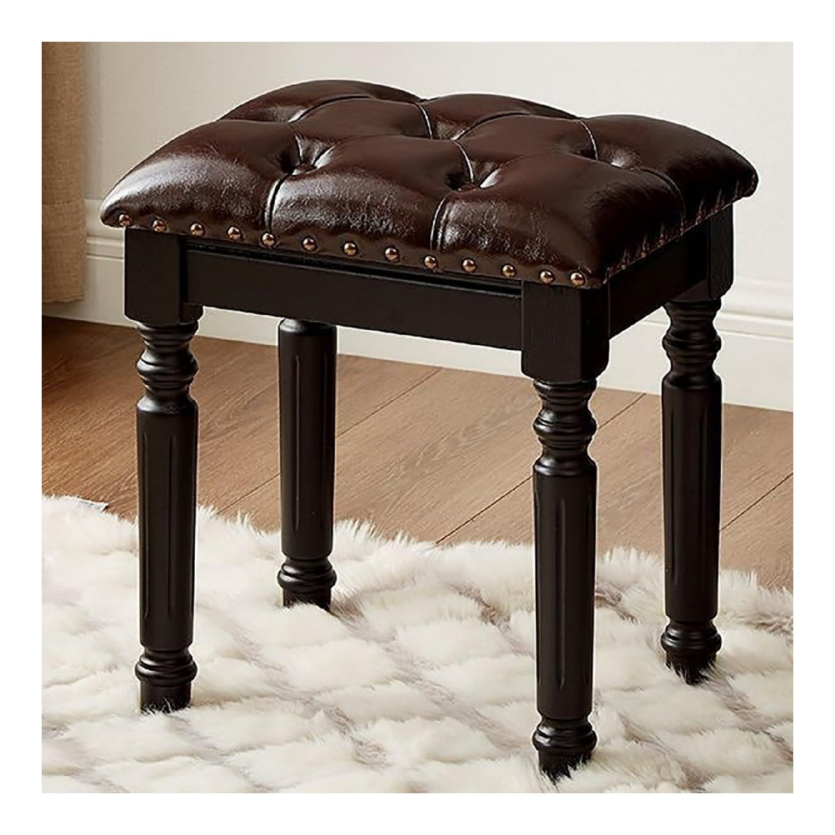 Tabourets finition bois marron