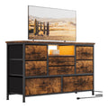 Commode de rangement reglable avec tiroirs naturel 121x37x76 cm