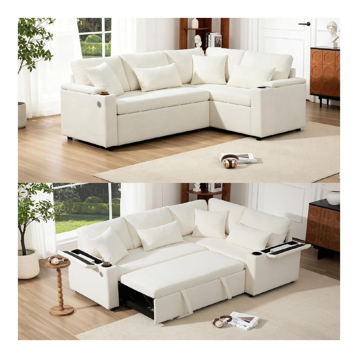 Canapes et divans avec rangement ferme revetement velours beige