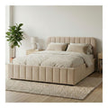 Lits finition bois revetement velours naturel