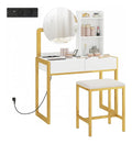 Coiffeuses reglable avec tiroirs blanc 80 x 41,7 x 130 cm