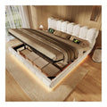 Lits structure metal beige