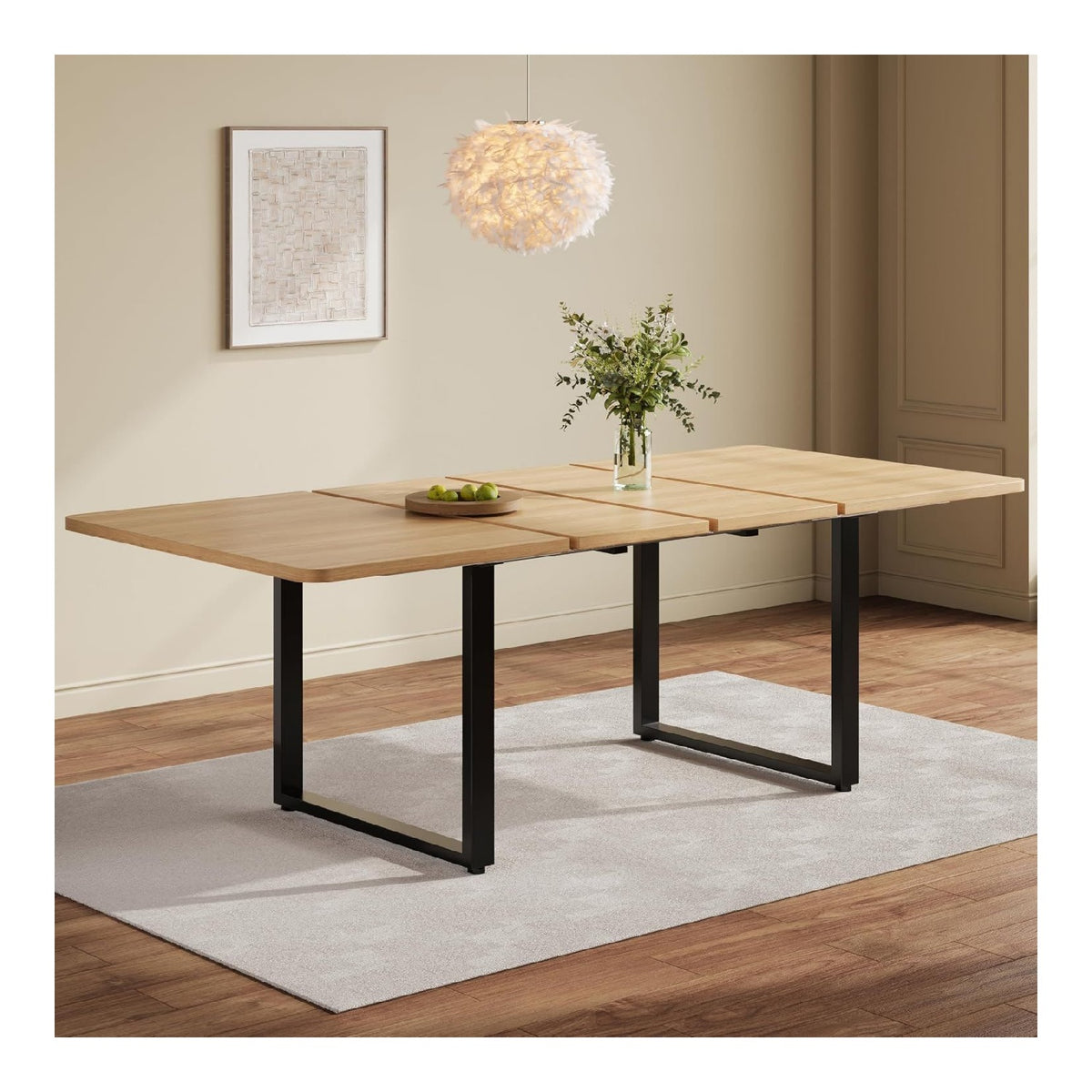Tables avec rangement ferme finition bois chene 220 x 80 x 75 cm