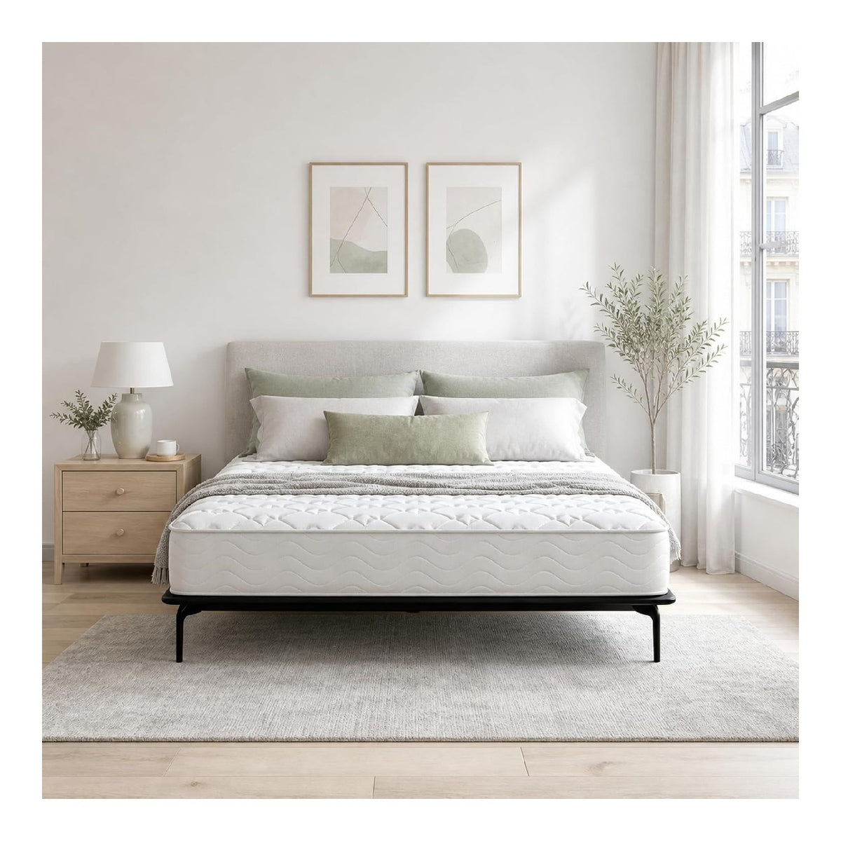Matelas avec rangement ferme blanc 200 x 160 x 22 centim