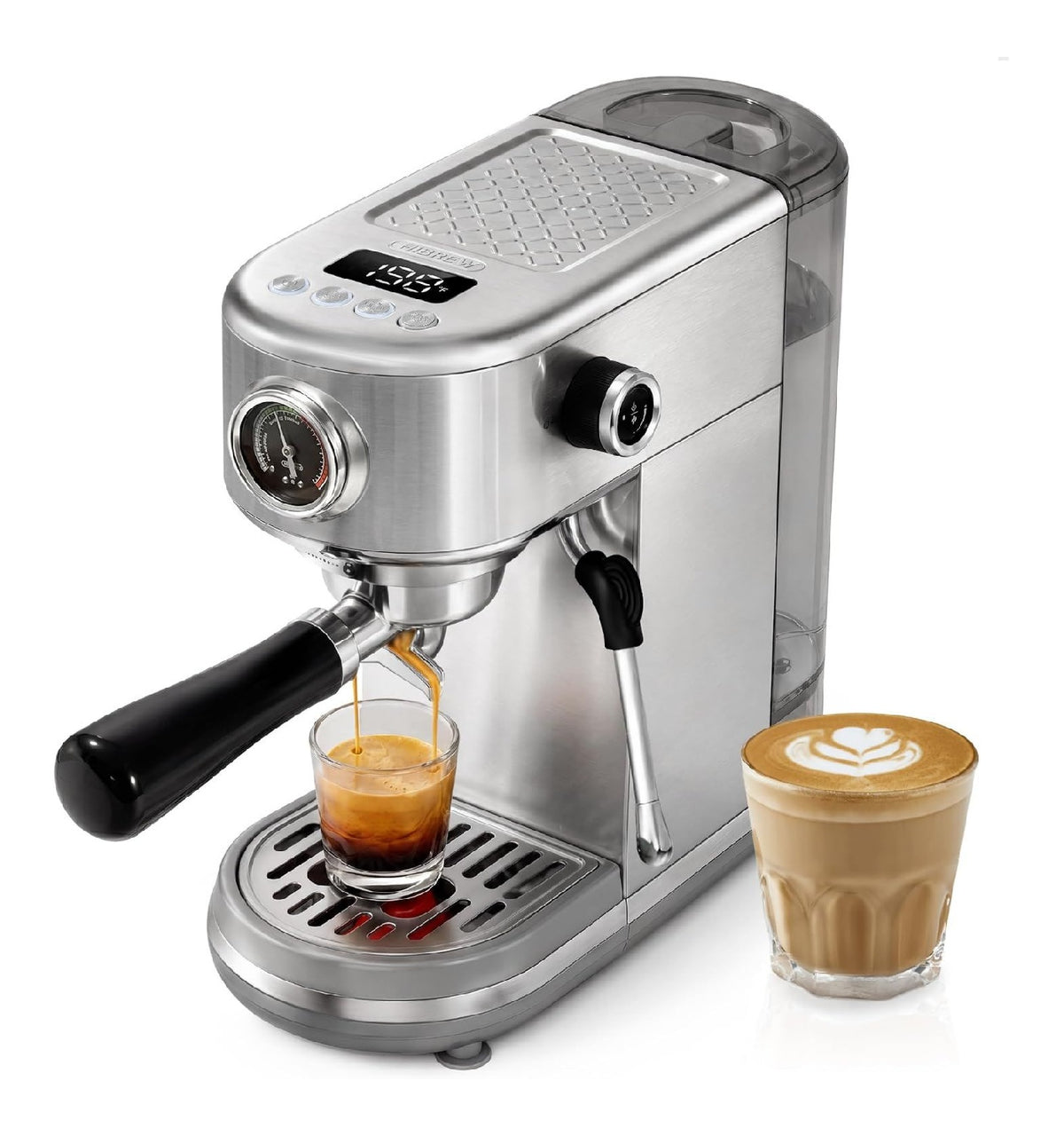 Machines expresso a vapeur compact commande numerique inox
