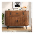 Buffets, credences et vaisseliers avec tiroirs avec rangement ferme noyer 110x35x81cm