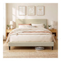 Cadres de lit avec rangement ferme finition bois beige
