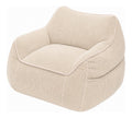 Fauteuils poire avec rangement ferme revetement velours beige