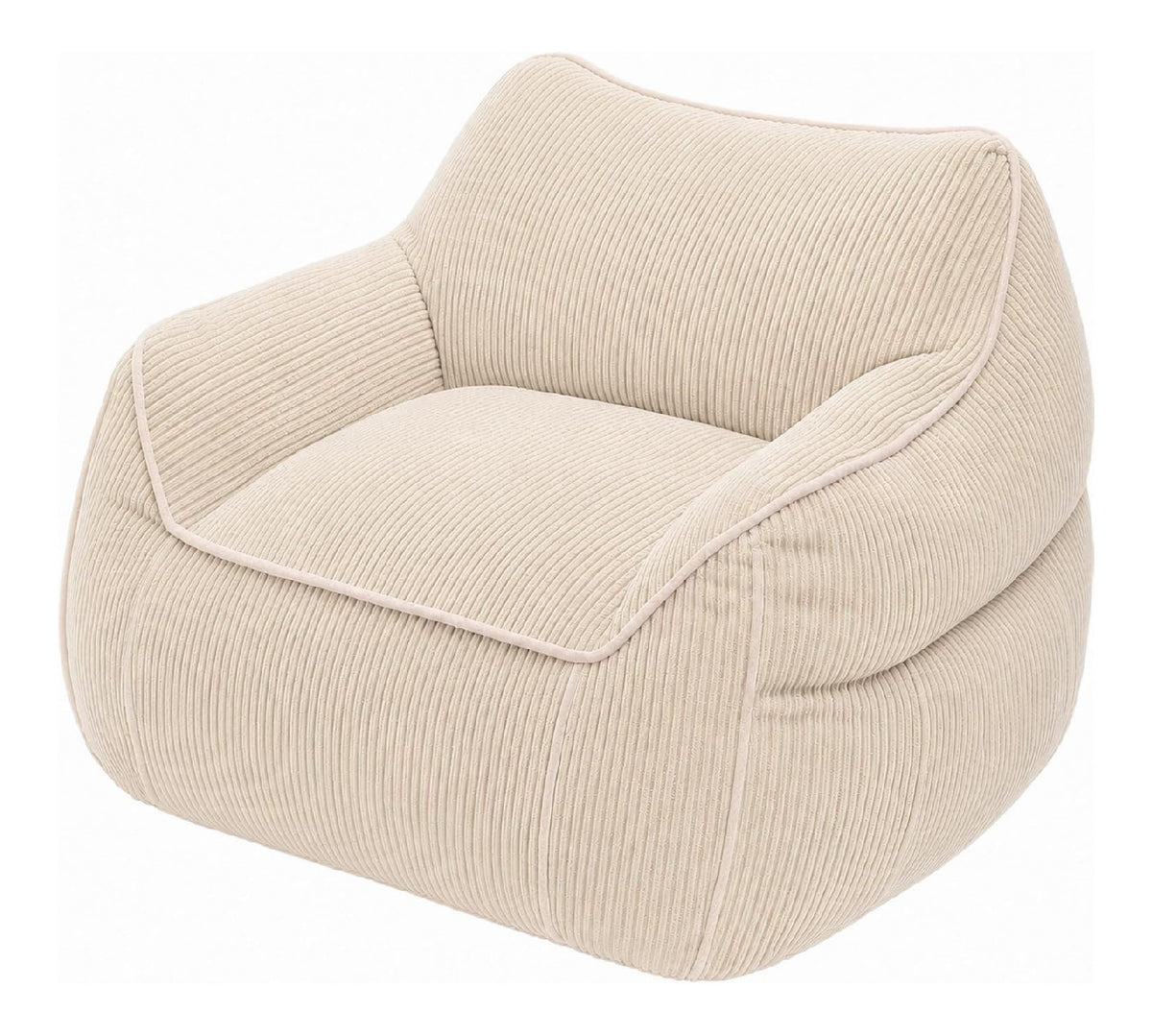 Fauteuils poire avec rangement ferme revetement velours beige