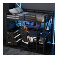 Lits avec tiroirs structure metal noir 2,04 x 0,95 x 1,72 m
