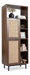 Armoire de rangement reglable avec rangement ferme marron