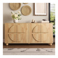 Buffets, credences et vaisseliers reglable avec rangement ferme naturel 38 x 160 x 76 centim