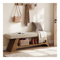 Bancs de rangement avec rangement ferme finition bois naturel 140 x 35 x 46 cm