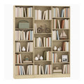 Bibliotheque reglable avec rangement ferme chene