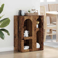Buffet bois recycle 59 cm avec espace rangement, meuble compact moderne pour cuisine ou salon