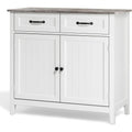 Buffet auxiliaire gris pour cuisine avec rangement compact et design simple