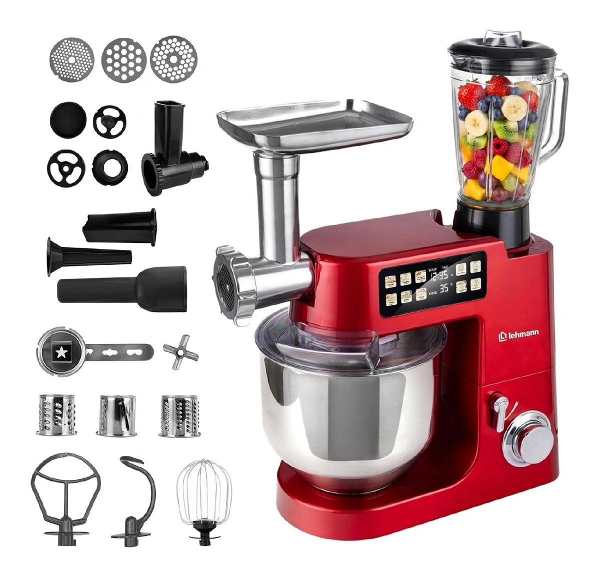 Robots multifonctions finition inox reglable rouge
