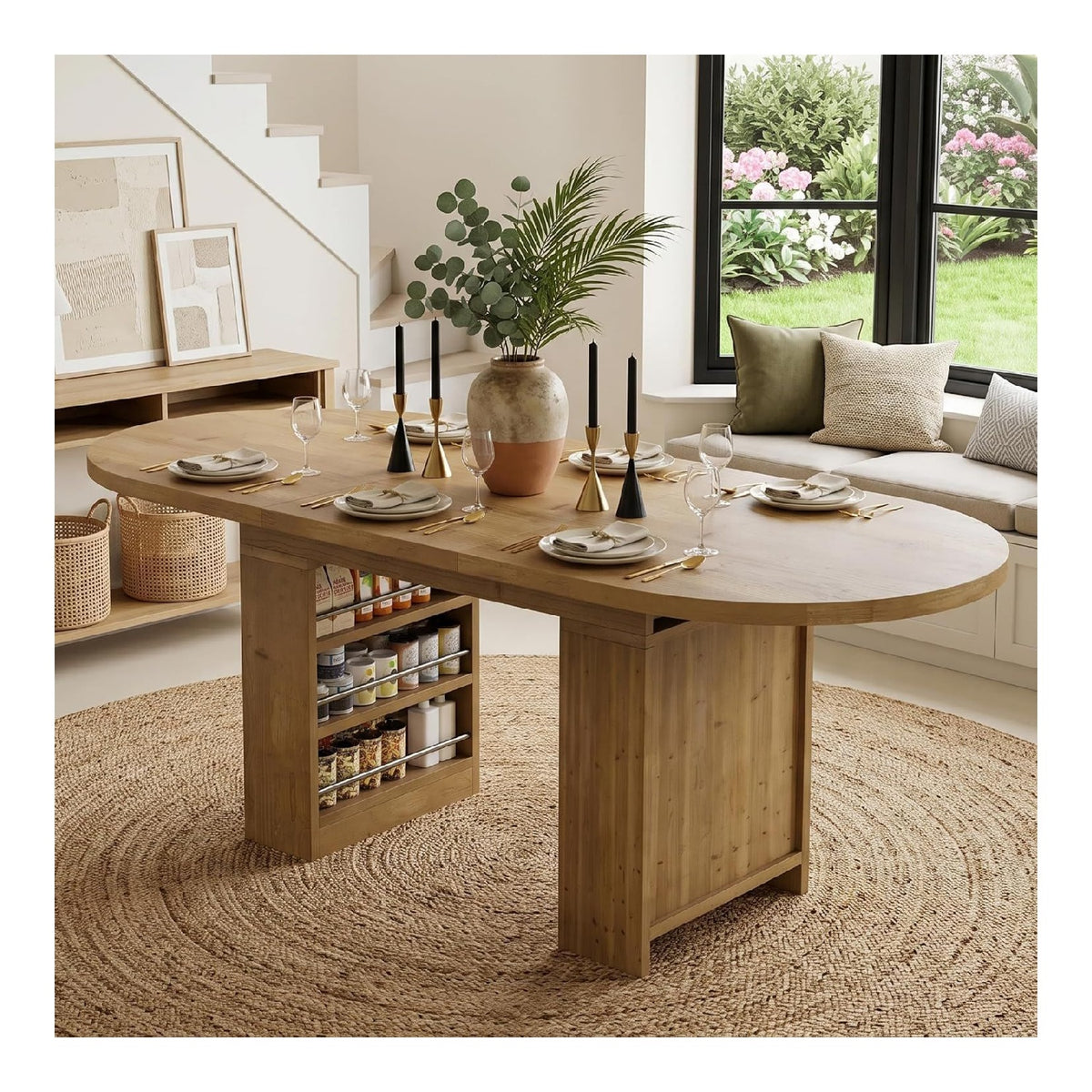 Tables avec rangement ferme naturel