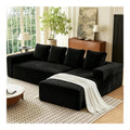 Canapes et divans revetement velours noir 171 x 261 x 58 centim