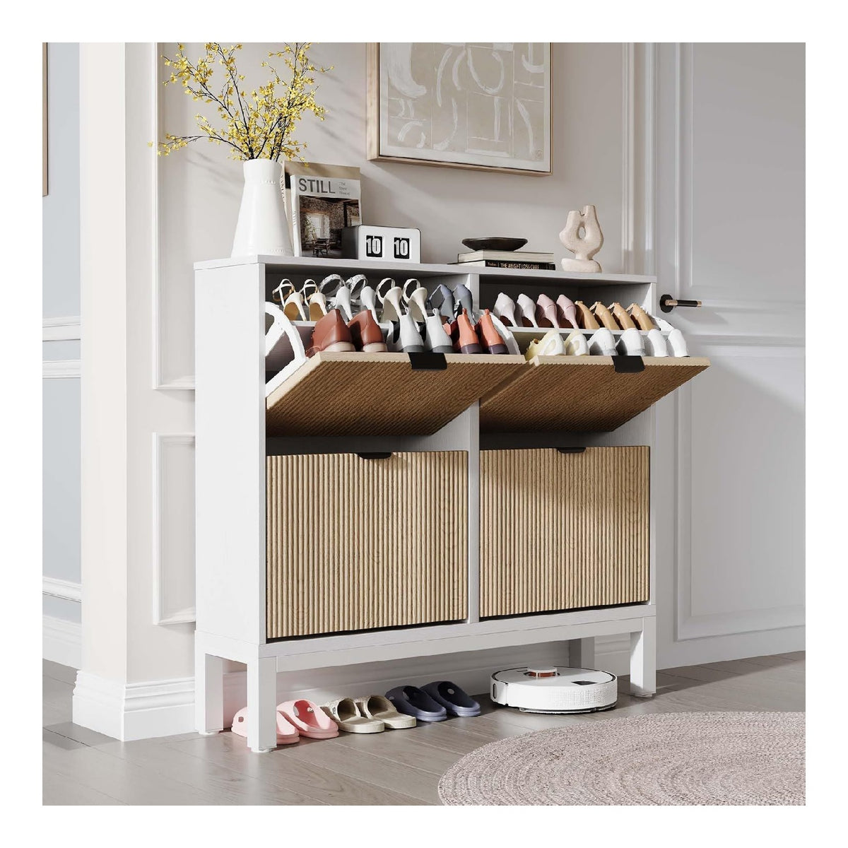 Armoires a chaussures reglable avec tiroirs chene variante 915