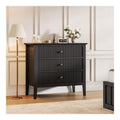 Commode de rangement avec tiroirs finition bois noir 80 x 40 x 75 centim