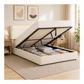 Cadres de lit reglable avec rangement ferme creme