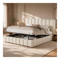 Lits avec rangement ferme finition bois beige 2,18 x 1,95 x 1,03 m