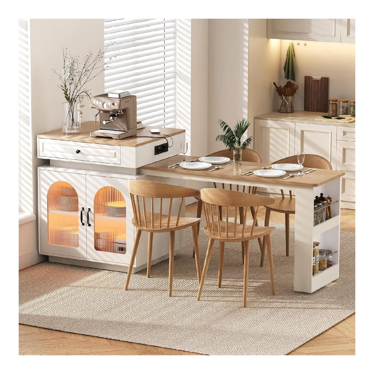 Tables avec tiroirs avec rangement ferme blanc 71 x 92 x 200 centim