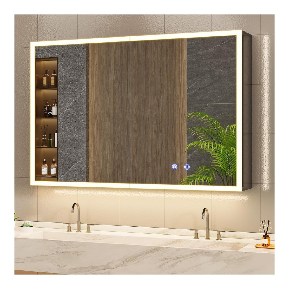Armoires avec miroir structure metal noir