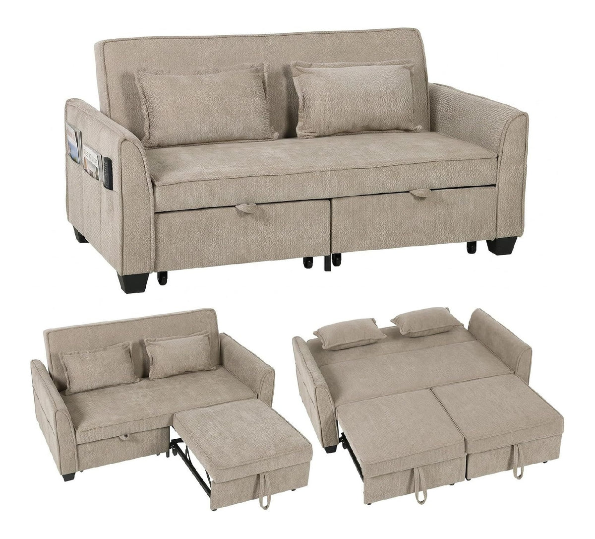 Canapes et divans reglable avec rangement ferme marron