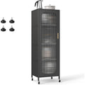Meuble cuisine noir 45 x 40 x 141 cm avec quatre niveaux, pieds reglables et roulettes verrouillables pour un usage flexible